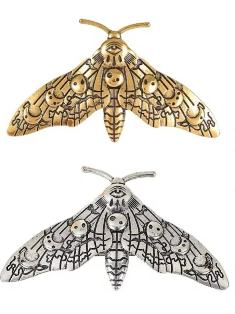 ✨Free People Lunar Phase Silver Moth Hair Clip - Picture 3 of 8